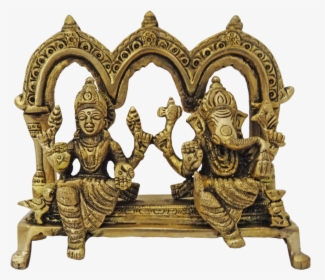 Brass Lord Ganesha Sitting With Goddess Lakshmi Arch, HD Png Download, Free Download