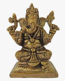 Brass Valamburi Vinayagar Statue, 3 X 4 Inch, Vgo Cart,3x4inch,handmade - Bronze Sculpture, HD Png Download, Free Download