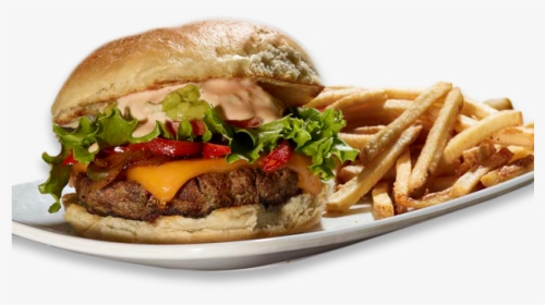 Burger On Plate Png, Transparent Png, Free Download