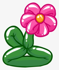 Balloon Hat Club Penguin - Flower Balloon Clip Art, HD Png Download, Free Download