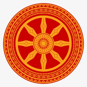 Buddhist Flag With Dharma Wheel, HD Png Download, Free Download