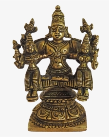 Sitting Lord Venkateswara With Sridevi Bhudevi Brass - Brass, HD Png Download, Free Download