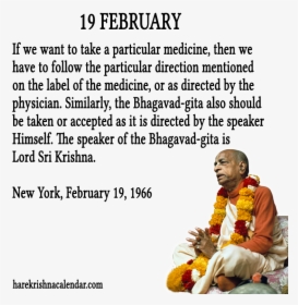 Srila Prabhupada Quotes For Month February - Sitting, HD Png Download, Free Download
