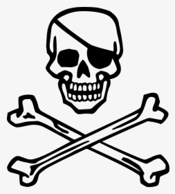 Skull And Crossbones - Skull And Crossbones With Eye Patch, HD Png Download, Free Download
