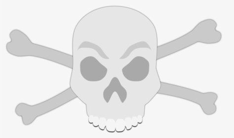 Head,skull,jaw - Skull And Bones Grey, HD Png Download, Free Download