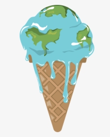 Melting World - Earth Melting Ice Cream Cone, HD Png Download, Free Download