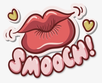 Eyelashes Clipart Lip - Big Red Lips Kiss, HD Png Download, Free Download