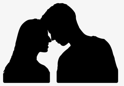 Clip Art Black Couple Kissing - Man And Woman Touching Foreheads, HD Png Download, Free Download
