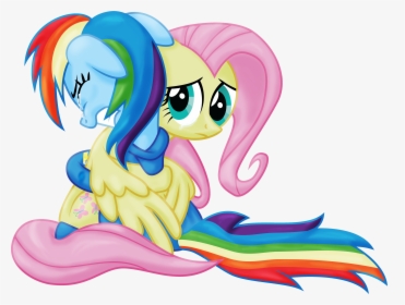 Sadness Clipart Hug - Rainbow Dash And Fluttershy Crying, HD Png Download, Free Download