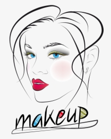 Clipart Black And White Stock Beauty Woman Hand Painted - Makeup Face Vector Png, Transparent Png, Free Download