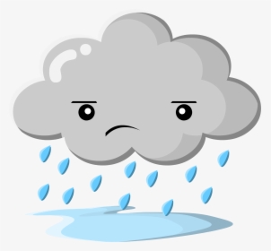 Cloud Clipart Cute Rain - Cartoon Transparent Background Rain, HD Png Download, Free Download