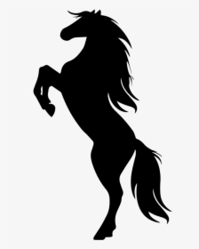 Horse Rearing Silhouette Drawing - Horse Rearing Up Clipart, HD Png Download, Free Download