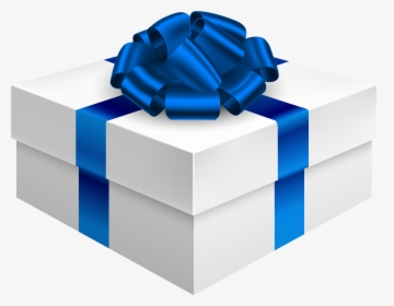 Gift Box With Dark Blue Bow Png Clipart - Gift Box Png Transparent, Png Download, Free Download