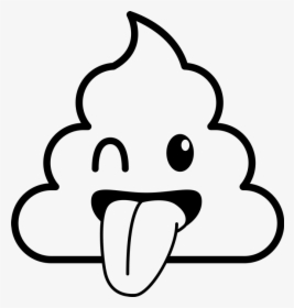 Poop Emoji Black And White, HD Png Download, Free Download