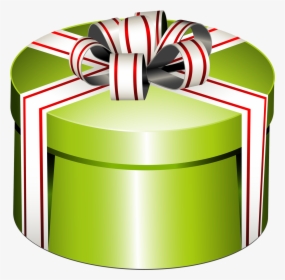 Green Round Present Box With Bow Png Clipartu200b Gallery - Round Gift Clip Art, Transparent Png, Free Download