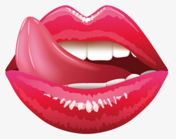 Lip Tongue Mouth Clip Art - Lips With Tongue, HD Png Download, Free Download