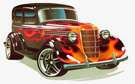 Classic Car Rod Sports Hot Cars Clipart - Hot Rod Old School Cars, HD Png Download, Free Download