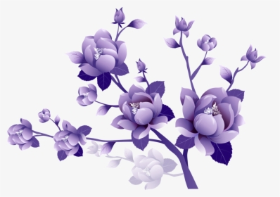 Purple Flower Clip Art - Transparent Background Purple Flowers Clipart, HD Png Download, Free Download
