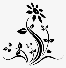 Flower Png Clipart Black And White, Transparent Png, Free Download