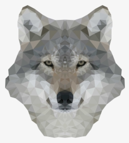 Low Poly Gray Wolf - Low Poly Wolf Face, HD Png Download, Free Download