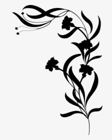 Flower Silhouette Png - Flower Vine Clipart Black And White, Transparent Png, Free Download