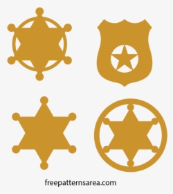 Clip Art Printable Sheriff Star Templates - Sheriff Badge Clipart, HD Png Download, Free Download