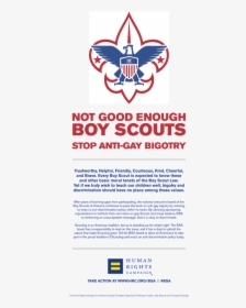 Hrc Says Boy Scouts’ Proposal Not Good Enough"   Class="img - Boy Scouts Of America Narragansett Council, HD Png Download, Free Download