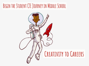 Cte Astronaut With Words - Cartoon, HD Png Download, Free Download