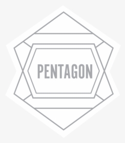 Pentagon Logo White Grey 01 - Illustration, HD Png Download, Free Download