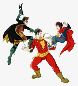 Super Sons Team Up With Captain Marvel/shazam, It Goes - Super Sons And Shazam, HD Png Download, Free Download