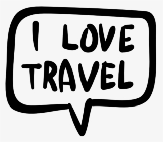 I Love Travel In Handmade Speech Bubble Free Vector - Traveling Icon Png Free, Transparent Png, Free Download