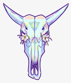 Opal Cow Skull And Crocuses, HD Png Download, Free Download