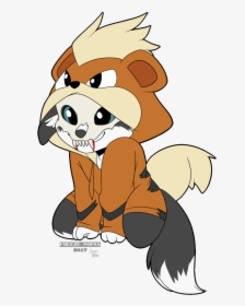 [ych Commission] Collie Growlithe Hoodie - Cartoon, HD Png Download, Free Download