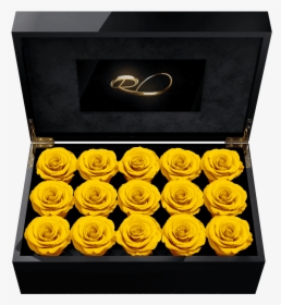 Video Screen Flower Box Gala With 15 Preserved Yellow - Video Rose Box, HD Png Download, Free Download
