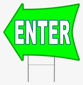 Enter 2 Sided Arrow Yard Sign, HD Png Download, Free Download