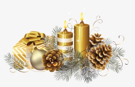 Golden Christmas Candle With Gift Png Image - Shayari Kitni Mohabbat Hai, Transparent Png, Free Download