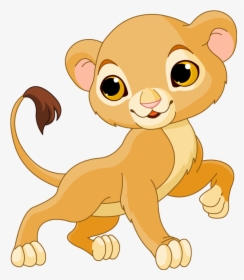 Transparent Mountain Lion Clipart - Cartoon Lion Cub Drawing, HD Png Download, Free Download
