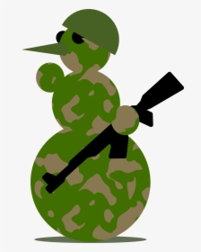 Snowman-militarist By Rones Clip Art - Snowman Soldier Clipart, HD Png Download, Free Download