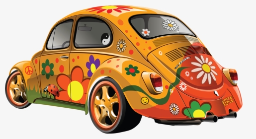 Hippie Beetle Car , Png Download - Hippie Car Png, Transparent Png, Free Download