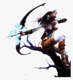 Woad Hunter Ashe Skin Png Image - League Of Legends Ashe Png, Transparent Png, Free Download