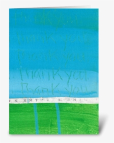 Thank You Painting Blue On Green Ribbon Greeting Card - Soccer-specific Stadium, HD Png Download, Free Download