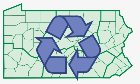 Recycling Symbol Superimposed On County Map Of Pennsylvania - Reduce Reuse Recycle Png, Transparent Png, Free Download