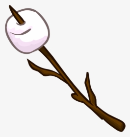 Campfire Marshmallow Clipart Free Clipart Images - Marshmallow On Stick Clipart, HD Png Download, Free Download
