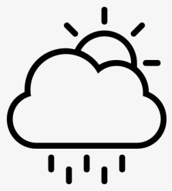Raining At Day Outlined Symbol - Cloud Lightning Bolt Drawing, HD Png Download, Free Download