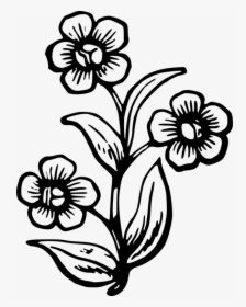Art,monochrome Photography,petal - Stencil Drawing Of Flowers, HD Png Download, Free Download