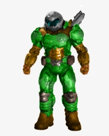 Classic Doom 4 Praetor Suit In Doom Guy"s Colors By - Doom Slayer Action Figure, HD Png Download, Free Download