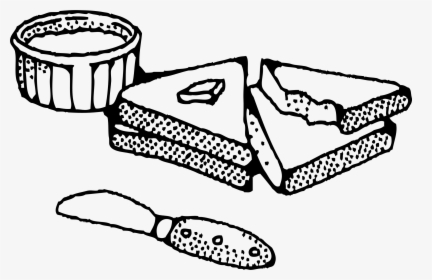 Bread Drawing Sliced - Bread And Butter Clipart Black And White, HD Png Download, Free Download