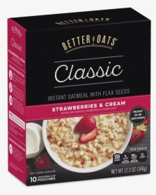 Better Oats Classic Strawberries & Cream Instant Oatmeal - Better Oats Instant Oatmeal, HD Png Download, Free Download