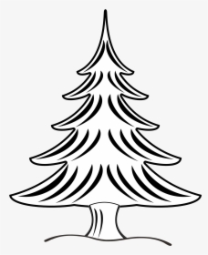 Christmas Tree Black And White Clipart Banner Royalty - Pine Clipart Black And White, HD Png Download, Free Download