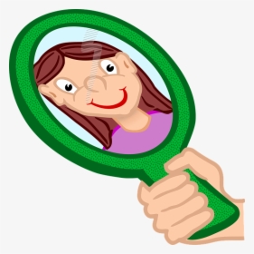 Hand Mirror Reflection Cartoon, HD Png Download, Free Download